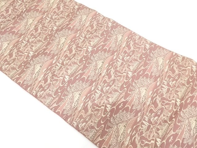 JAPANESE KIMONO / COUNTRYSIDE PATTERN WEAVING NAGOYA OBI